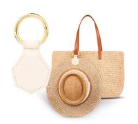 BAREFOOT CARIBOU Magnetic Hat Clip for Travel, Stylish Hands-Free Bag, Purse, Luggage, and Backpack Clip-On Holder for Sun, Bucket, Baseball, and Wide Brim Hats, Travel Accessory, One Size, Faux