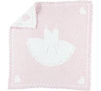 Barefoot Dreams 551 CozyChic Scalloped Receiving Blanket (Pink/White-Tutu)