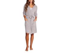 Barefoot Dreams Womens Cozychic Lite Ribbed Robe, Grey, S-M