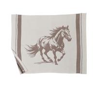 Barefoot Dreams CozyChic Stallion Throw, Cream Multi, 54 x 72 inches