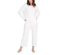 Barefoot Dreams CozyChic Ultra Lite Culotte Capri Pants, Pearl, S