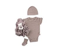 Barefoot Dreams CozyChic Ultra Lite Eyelet Baby Bundle-4 Pcs, Faded Rose, 12-18m