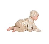 Barefoot Dreams CozyChic Ultra Lite Plaid Baby Bundle, 4 Pcs, Cream, 3-6m