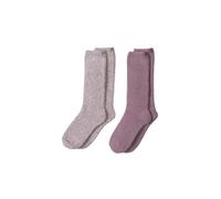 Barefoot Dreams Women's CozyChic 2 Pack Sock Set, Teaberry-heathered Stone, One size