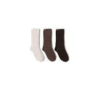 Barefoot Dreams Women's CozyChic 3 Pair Sock Set, Espresso Multi, One size