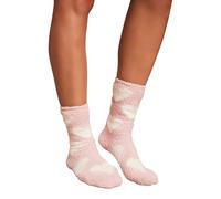 Barefoot Dreams Women's CozyChic Heart Print Socks Set, Pink Peonie/Pearl, One size