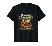 Barefoot in The Woods Camping Mountain Badge T-Shirt