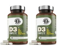 Barefoot Nutrition - Vitamin D3 Complete 4000 IU, with Vitamin K2 MK-7, Magnesium, Boron & Zinc Supplement, High Strength Formula for Bone and Normal Health Function, 60 Capsules (Pack of 2)