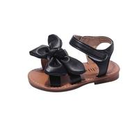 Barefoot Sandals Children's Flat Girls Trekking Sandals with Bow Outdoor Sandals Open Toe Summer Beach Sandals Princess Sandals with Ankle Strap Children's Sandals Non-Slip Leisure Sandals, black, 10