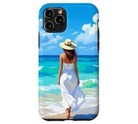 Barefoot Serenity A Woman Walks On the Beach Case for iPhone 11 Pro