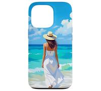 Barefoot Serenity A Woman Walks On the Beach Case for iPhone 13 Pro