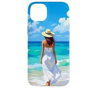 Barefoot Serenity A Woman Walks On the Beach Case for iPhone 14 Plus