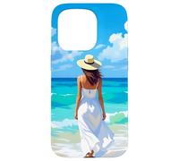 Barefoot Serenity A Woman Walks On the Beach Case for iPhone 15 Pro