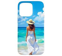 Barefoot Serenity A Woman Walks On the Beach Case for iPhone 15 Pro Max