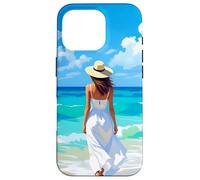 Barefoot Serenity A Woman Walks On the Beach Case for iPhone 16 Pro