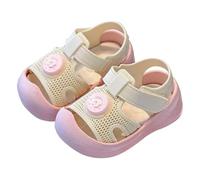 Barefoot Shoes Children's Summer First Walking Shoes Baby Crawling Shoes Openwork Design Walking Shoes Slippers Outdoor Sneakers Anti-Collision Closed Sandals Beach Sandals, pink, 7 UK Child