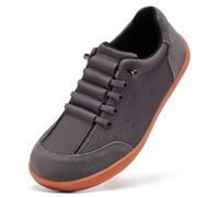 Barefoot Shoes for Womens Slip on Trainers Extra Wide Fit Memory Foam Arch Support Zero Drop Trail Running Shoes Ladies Lightweight Non Slip Outdoor Walking Sneakers Grey Brown UK 6