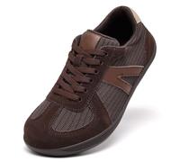 Barefoot Shoes for Womens Trainers Extra Wide Fit Memory Foam Arch Support Running Shoes Ladies Lace Up Lightweight Non Slip Outdoor Walking Sneakers Coffee UK 6.5