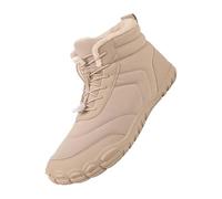 Barefoot Shoes Hike Winter Barefoot Shoes Women Mens Wide Hiking Shoe Boots Outdoor Waterproof Comfortable Non-Slip Warm Lined Sneakers Unisex Trail Walking Shoe (Beige-e, 7.5)