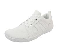 Barefoot Shoes Men Women Wide Barefoot Shoes Lightweight Breathable Walking Shoes Mesh Fitness Shoes Flat Leisure Shoes Comfortable Trail Running Shoes Non-Slip Unisex Outdoor Shoes, White, 7 UK