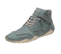 Barefoot Shoes Men's Leather Waterproof Boat Shoes Slip-On High Hiking Trekking Trainers Lightweight Breathable Casual Walking Shoes Comfortable Cowboy Boots Non Slip Orthopedic Flat Sneakers Green
