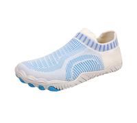 Barefoot Shoes Mens Mesh Lining Breathable Wide Fit Trainers for Men Non-Slip Quick Dry Water Shoes Mens Air Cushion Comfortable Work Trainers Anti-Smashing Puncture Proof Sturdy Grip Blue