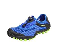 Barefoot Shoes Mens Mesh Lining Water Shoes Lightweight Quick Dry Slip On Trainers Non-Slip Deep Lugs Wide Fit Trainers Low-Top Adjustable Athletic Trainer Beach, Pool,Outdoor Activities Blue