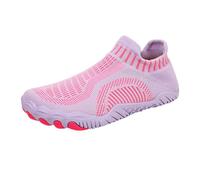 Barefoot Shoes Mens Non-Slip Quick Dry Water Shoes Mens Mesh Lining Breathable Wide Fit Trainers for Men Air Cushion Comfortable Work Trainers Anti-Smashing Puncture Proof Sturdy Grip Hot Pink