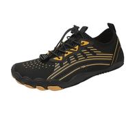Barefoot Shoes Mens Non-Slip Quick Dry Water Shoes Mesh Lining Breathable Slip On Trainers Men Air Cushion Comfortable Wide Fit Trainers Perfect for Water Sports and Outdoor Activities Gold