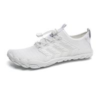 Barefoot Shoes Mens Women Water Shoes Trail Running Beach Water Trainers for Gym Swim Snorkeling Surfing(Elegant White, 8UK)