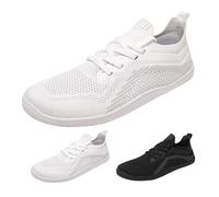 Barefoot Shoes Unisex with Wide Toe Box and Zero-Drop Sole, Non-Slip Wide Barefoot Shoes, Women's Men's Minimalist, Lightweight Trail Running Shoes, Breathable Walking Shoes and Fitness Shoes, White