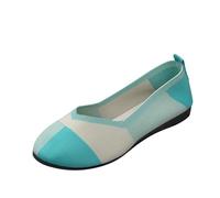 Barefoot Trainers Ladies Hollow Breathable Colorblocking Pointed Head Mesh Shallow Mouth Flat Bottom Casual Comfortable Big Size Shoes Casual Shoes Blue