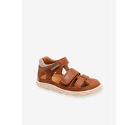 Barefoot VIC touch-fastening sandals for children - BISGAARD caramel