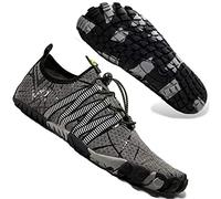 Barefoot Water Shoes Mens Womens Aqua Sea Swim Beach Shoes Mens Surf Quick Dry Ladies Lightweight Sport Wet Pool Diving Unisex Grey