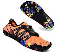Barefoot Water Shoes Mens Womens Aqua Sea Swim Beach Shoes Mens Surf Quick Dry Ladies Lightweight Sport Wet Pool Diving Unisex Orange