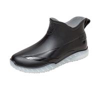 Barefoot Wellington Boots, Men's Ankle Boots, Women's Hiking Boots, Rubber Ankle Boots, Fashion Wellington Boots, Lightweight for Gardening, Agriculture, Fishing, black, 7 UK