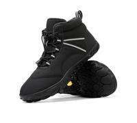 Barefoot Winter Boots for Hiking, Waterproof Snow Boots with Wide Toe Box & Zero Drop Sole, Non-Slip Warm Lined Footwear (Black, M, Adult, Women, 2, Numeric, UK Footwear Size System, Medium)