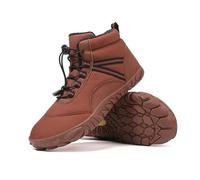 Barefoot Winter Boots for Hiking, Waterproof Snow Boots with Wide Toe Box & Zero Drop Sole, Non-Slip Warm Lined Footwear (rusty red, M, Adult, Women, 2, Numeric, UK Footwear Size System, Medium)