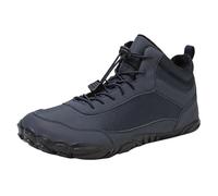 Barefoot Winter Boots for Men Plain Color Track Sneaker High Top Trainers | Waterproof Non-Slip & Fur Lined Hiking Shoes Comfortable Outdoor Trail Shoes Warm Ankle Boots for Winter & Fall