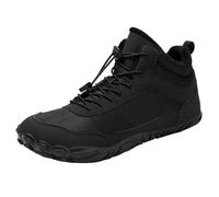 Barefoot Winter Boots for Men Plain Color Track Sneaker High Top Trainers | Waterproof Non-Slip & Fur Lined Hiking Shoes Comfortable Outdoor Trail Shoes Warm Ankle Boots for Winter & Fall