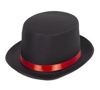 Barelove Top Hat Costume Shiny Sequin Magician Victorian Hat Dress Up Hat Christmas Bowler Top Hats Halloween Cosplay Costume (Red)