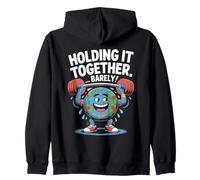 Barely Holding It Together anxiety Survivor Stress Humor Zip Hoodie
