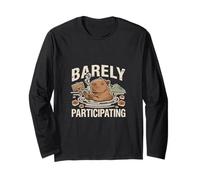 Barely Participating Funny Lazy Capybara Vibes Long Sleeve T-Shirt