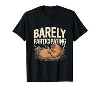 Barely Participating Funny Lazy Capybara Vibes T-Shirt