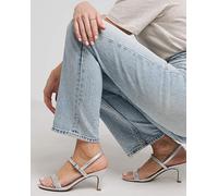 Barely There Kitten Heel Sandal Wide Fit Silver 9