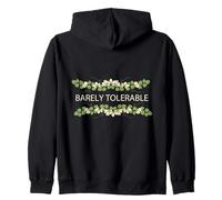 Barely Tolerable Jane Austen Floral Zip Hoodie