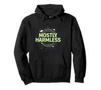 Barely Tolerable Mostly Harmless Cosmic Humor Pullover Hoodie, Adult Unisex, Black, XXL