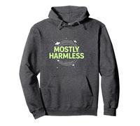 Barely Tolerable Mostly Harmless Cosmic Humor Pullover Hoodie, Adult Unisex, Dark Heather Grey, XXL