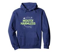 Barely Tolerable Mostly Harmless Cosmic Humor Pullover Hoodie, Adult Unisex, Navy, XXL