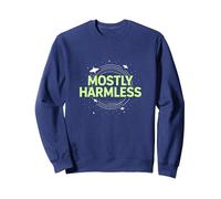 Barely Tolerable Mostly Harmless Cosmic Humor Sweatshirt, Adult Unisex, Navy, XXL